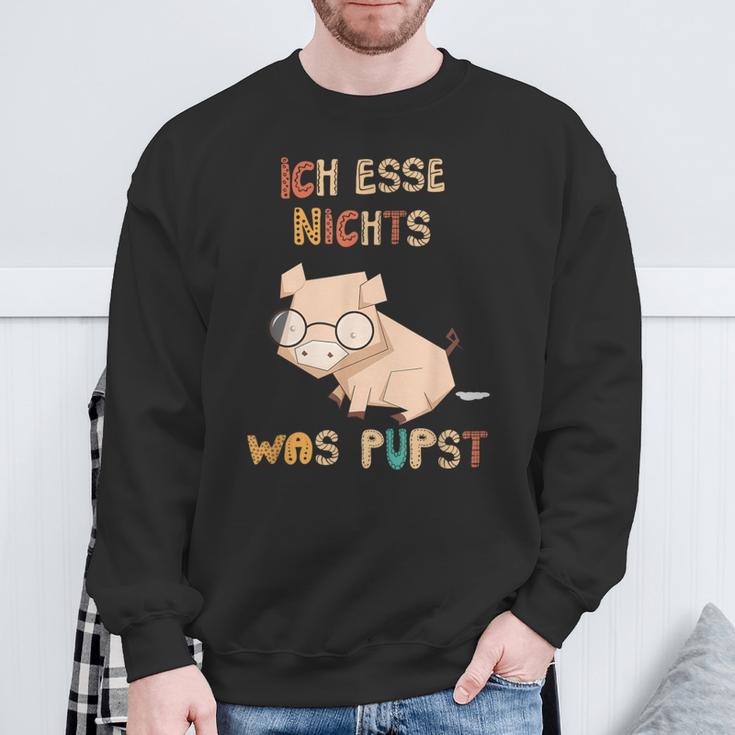 Vegetarianegan Ich Esse Nichts Was Pupstegan Sweatshirt Geschenke für alte Männer