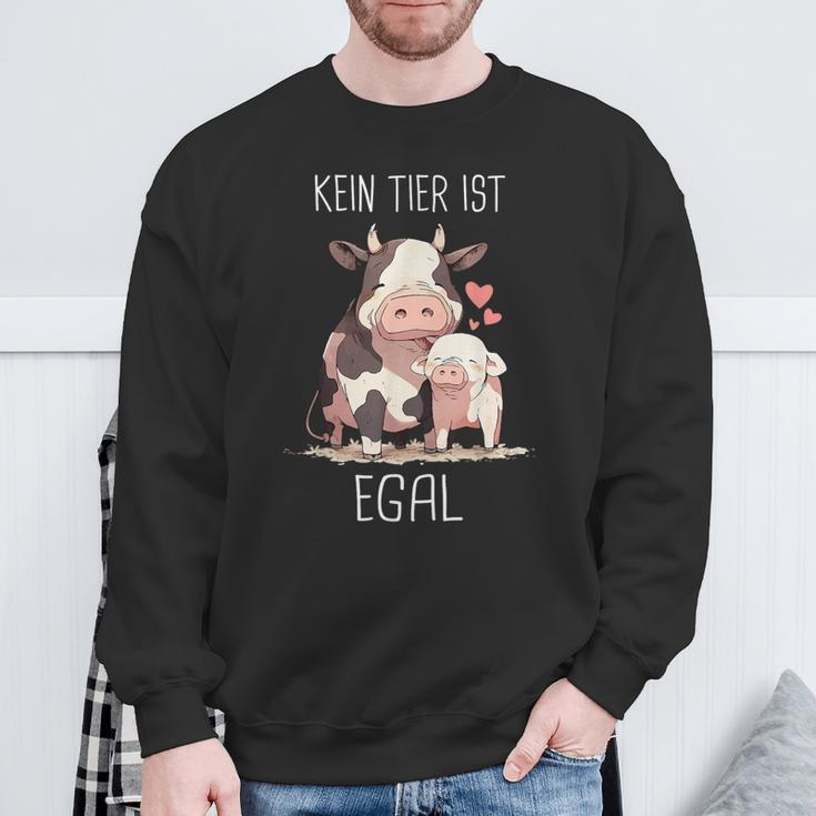 Vegetarier Kein Tier Ist Egal Veganer Kuh Schwin German Sweatshirt Geschenke für alte Männer