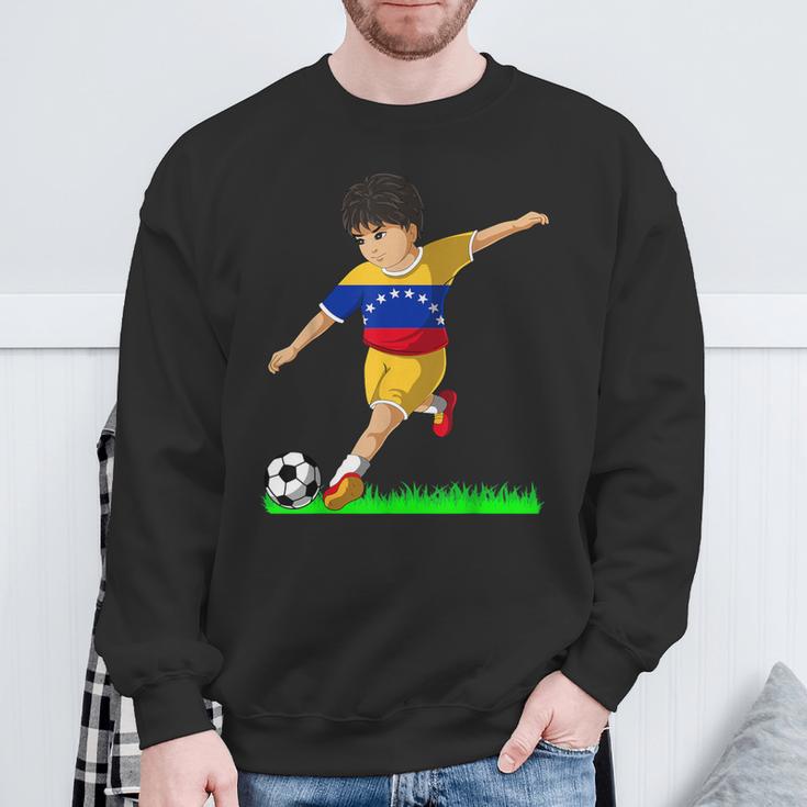 Venezuelan Soccer Boy Venezuela Flag Jersey Football Fans Sweatshirt Gifts for Old Men