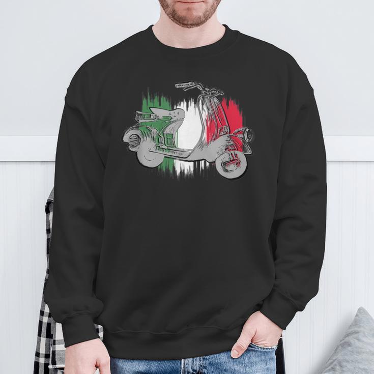 Vespa Scooter Vintage Retro Italian Flag Sweatshirt Geschenke für alte Männer