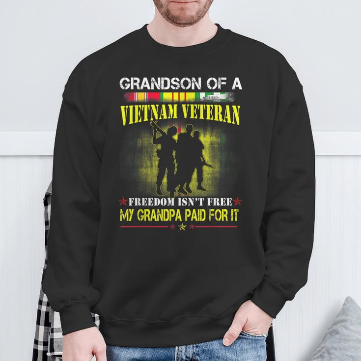 Vietnam Veteran Grandson My Grandpa Paid For It Sweatshirt Gifts for Old Men