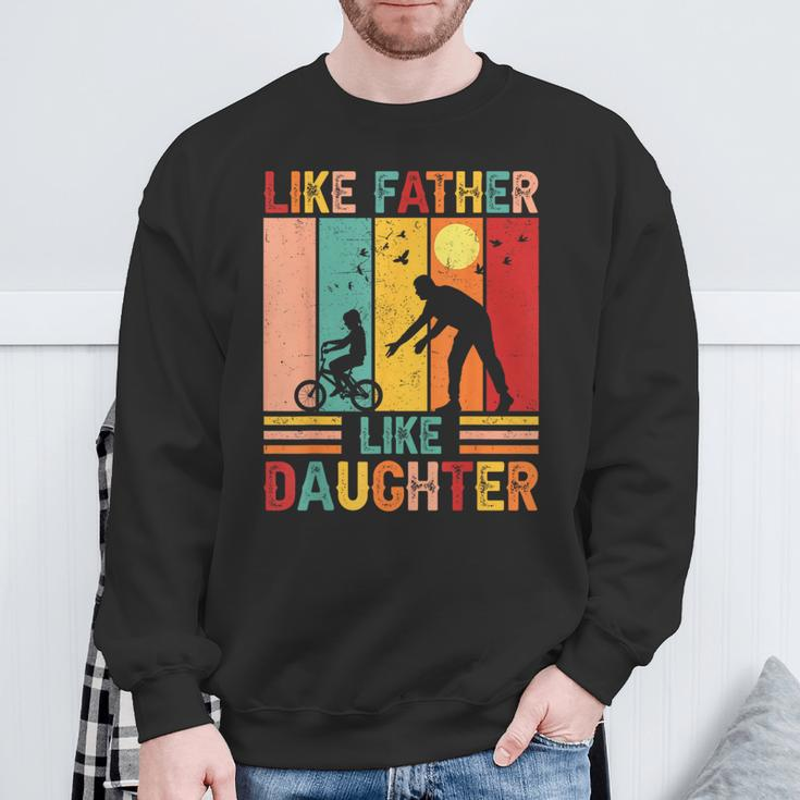 Vingate Retro Like Father Like Daughter Dad Fathers Day Sweatshirt Gifts for Old Men