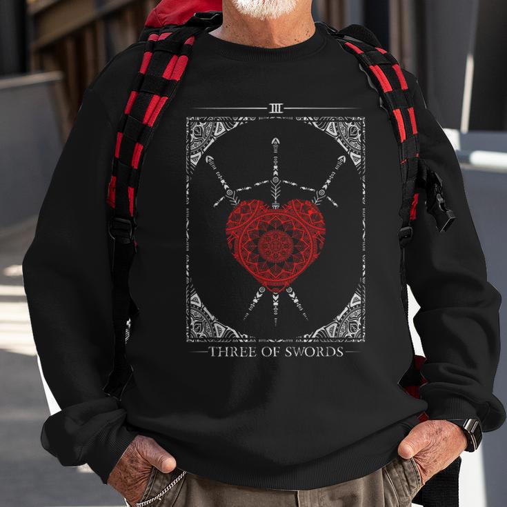 Vintage 3 Of Swords Tarot Card Sweatshirt Gifts for Old Men