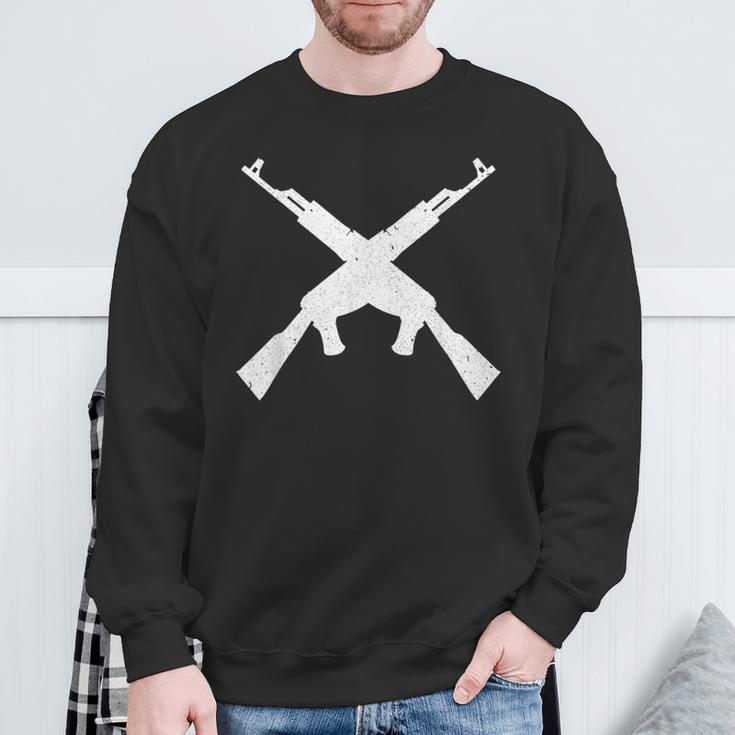 Vintage Ak-47 Auto Assault Rifle Gun Rights 2Nd Amendment Sweatshirt Gifts for Old Men