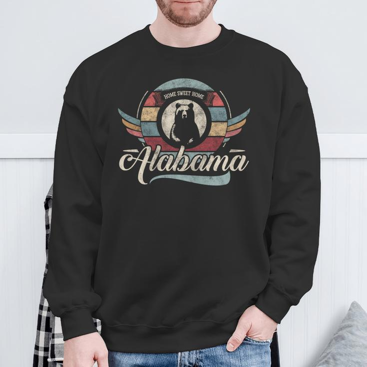 Vintage Alabama Retro Cool State Sweet Home Black Cute Bear Sweatshirt Gifts for Old Men