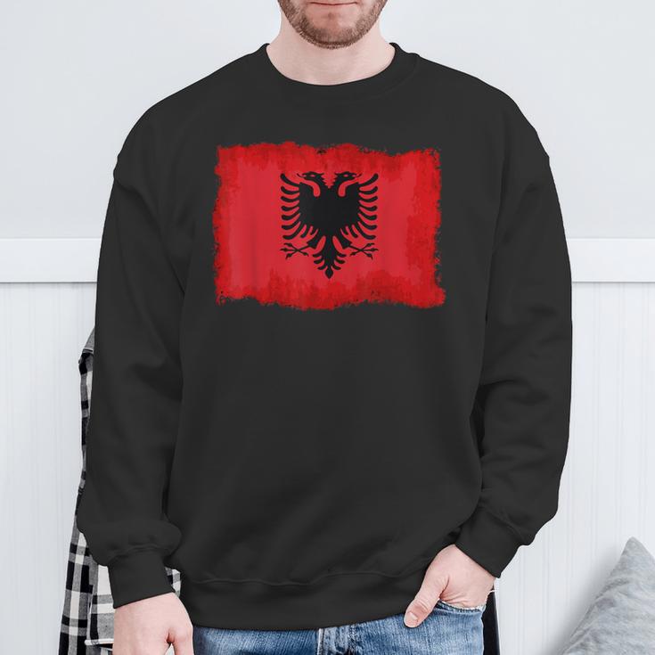 Vintage Albania Albanian Flag Pride Sweatshirt Gifts for Old Men