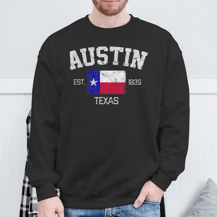 Vintage Austin Texas Est 1839 Souvenir Sweatshirt Gifts for Old Men
