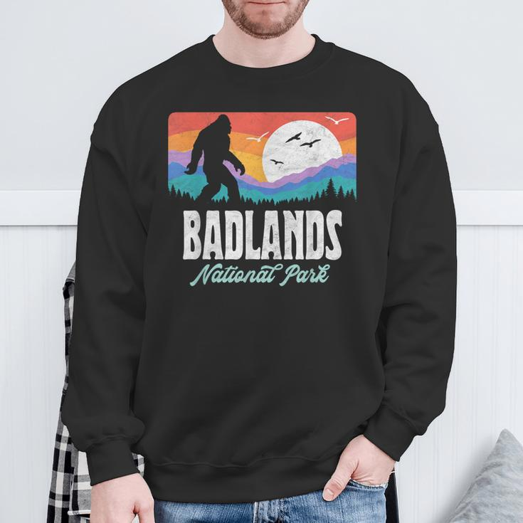 Vintage Badlands National Park Bigfoot Dakota Mountains Sweatshirt Gifts for Old Men