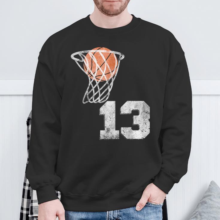 Vintage Basketball Jersey Number 13 Player Number Sweatshirt Gifts for Old Men