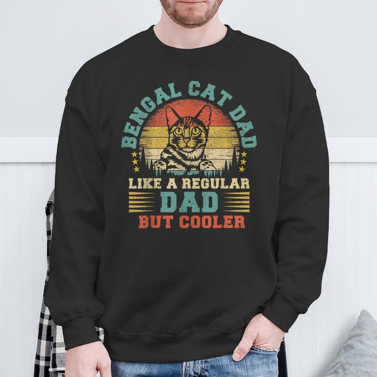 Vintage Bengal Cat Dad Like A Regular Dad Father's Day Sweatshirt Gifts for Old Men