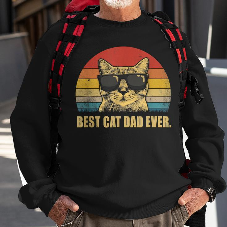 Vintage Best Cat Dad Ever Bump Fist Father's Day Cat Daddy Sweatshirt Gifts for Old Men