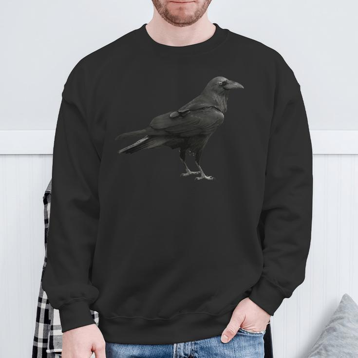 Vintage Black Crow Raven Silhouette Bird Sweatshirt Gifts for Old Men