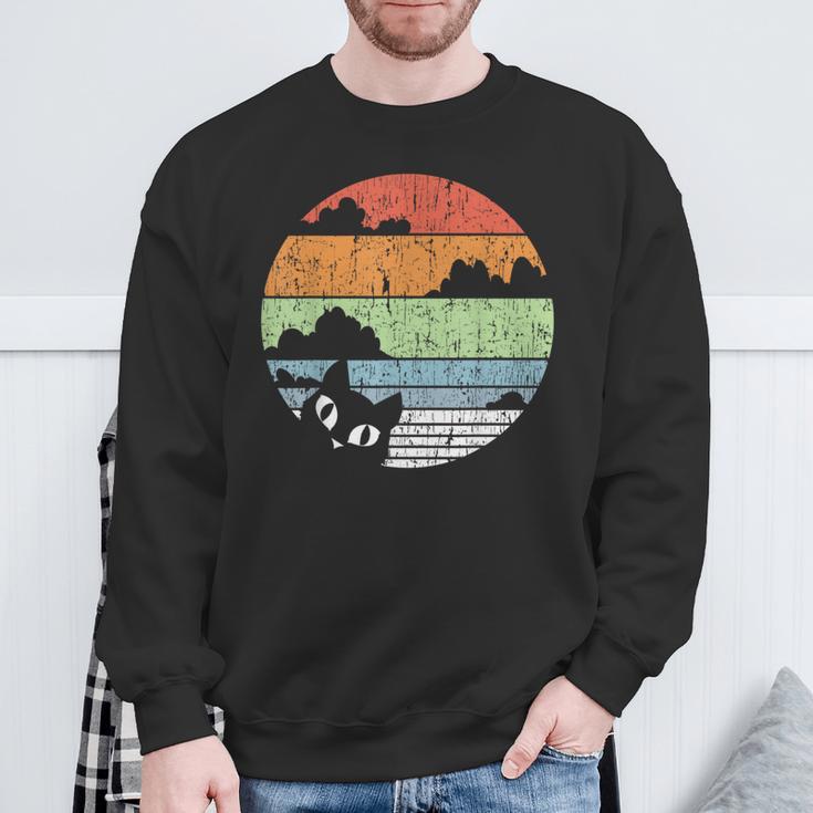 Vintage Cat Retro Cat Sweatshirt Geschenke für alte Männer