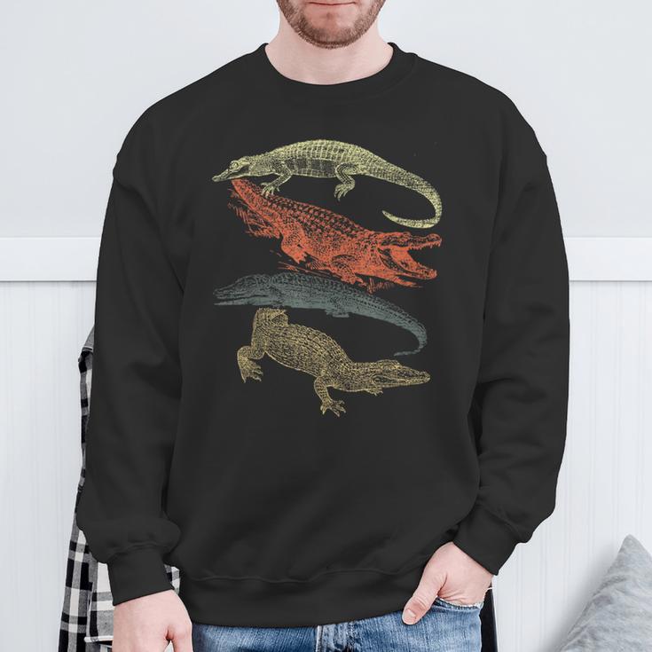 Vintage Crocodiles Retro Crocodile Sweatshirt Gifts for Old Men