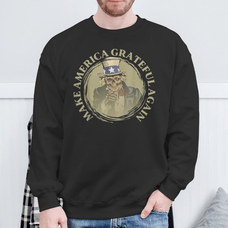 Vintage Uncle Sam Retro Make America Grateful Again Sweatshirt Gifts for Old Men