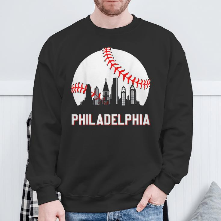 Vintage Distressed Philly Baseball Lovers Sweatshirt Gifts for Old Men