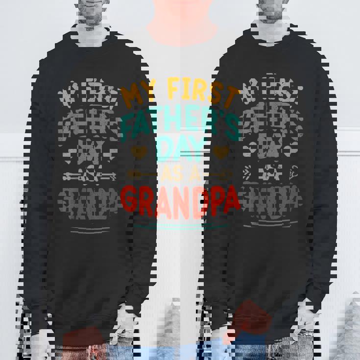 Vintage My First Father's Day As A Grandpa Father's Day Sweatshirt Gifts for Old Men