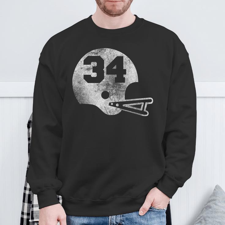 Vintage Football Jersey Number 34 Player Number Sweatshirt Gifts for Old Men