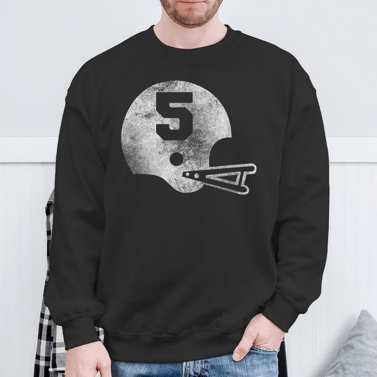Vintage Football Jersey Number 5 Player Number Sweatshirt Gifts for Old Men