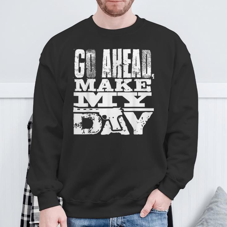 Vintage Go Ahead Make My Day 1983 American Sudden Impact Sweatshirt Gifts for Old Men