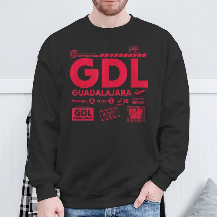 Vintage Guadalajara Gdl Airport Code Travel Day Retro Day Blue Sweatshirt Geschenke für alte Männer