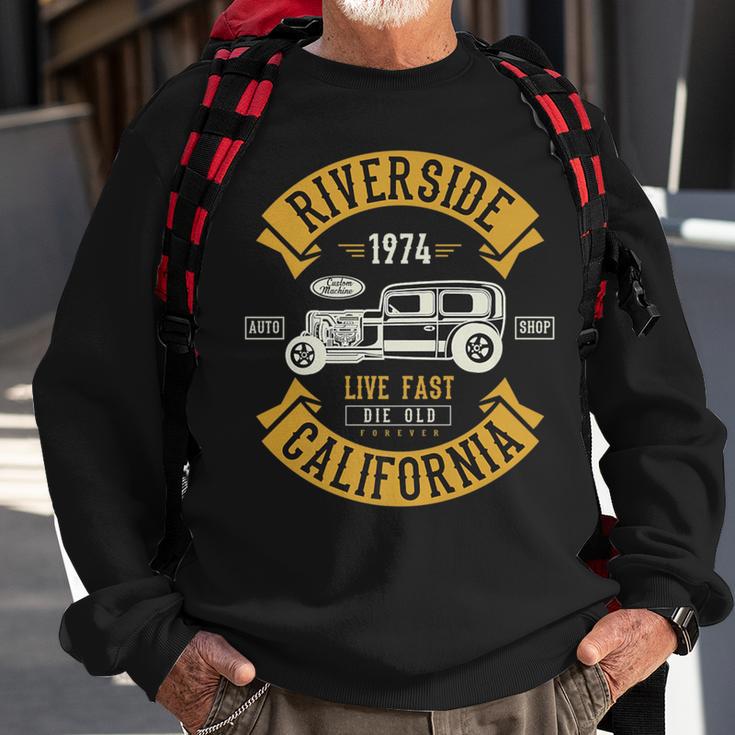 Vintage Hot Rod Riverside California Muscle Car Auto Sweatshirt Gifts for Old Men