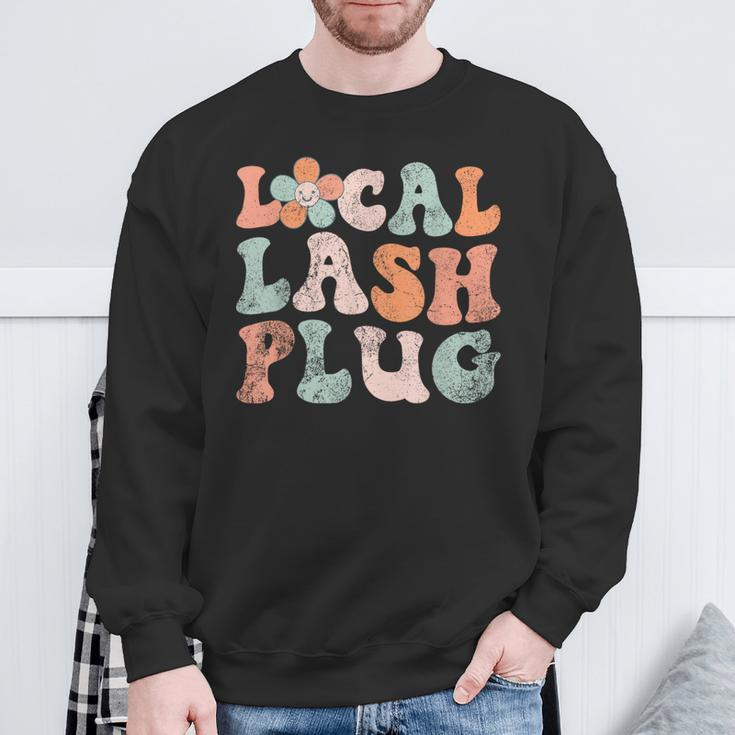 Vintage Local Lash Plug Lash Artist Lash Tech Eyelash Sweatshirt Gifts for Old Men