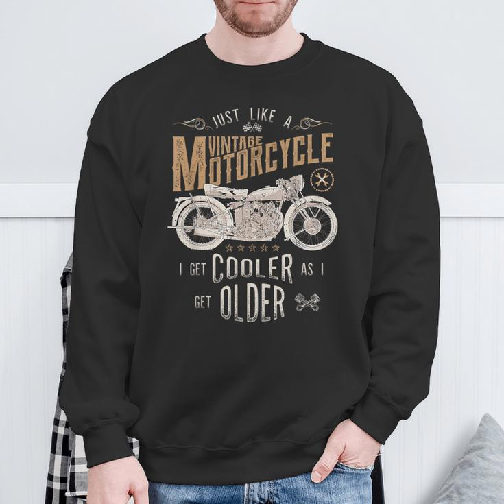 Vintage Motorcycle Cooler As I Get Older Biker Classic Bike Sweatshirt Gifts for Old Men