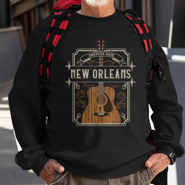 Vintage New Orleans Country Music Guitar Player Souvenirs Sweatshirt Gifts for Old Men