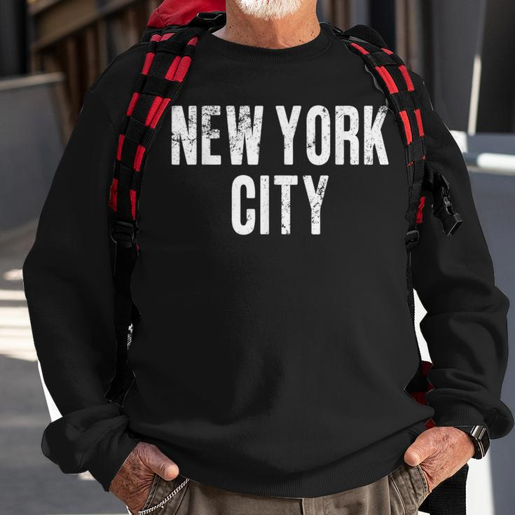 Vintage New York City Retro Distressed Text Nyc Sweatshirt Gifts for Old Men