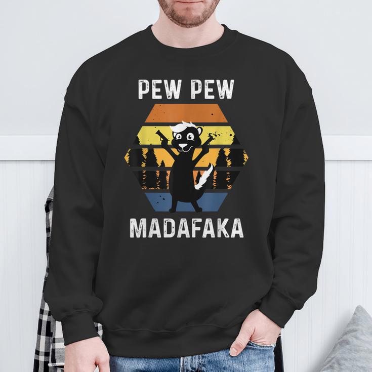 Vintage Pew Pew Madafakas Pew Skunk Sweatshirt Gifts for Old Men