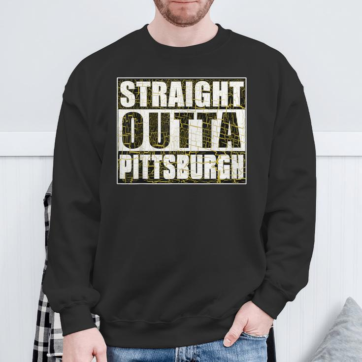 Vintage Pittsburgh Straight Outta Pittsburgh Hometown Pride Sweatshirt Gifts for Old Men