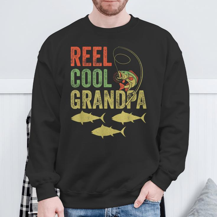 Vintage Reel Cool Grandpa Father's Day Grandfather Fishing Sweatshirt Gifts for Old Men