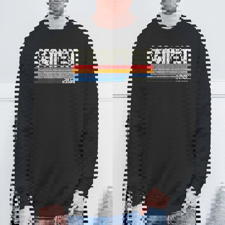 Vintage Retro 70S 80S Style Hometown Of Compton Ca Sweatshirt Gifts for Old Men