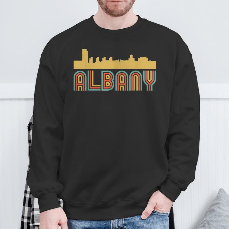 Vintage Retro Albany New York Skyline Sweatshirt Gifts for Old Men