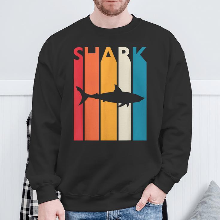 Vintage Shark Retro For Animal Lover Shark Sweatshirt Gifts for Old Men