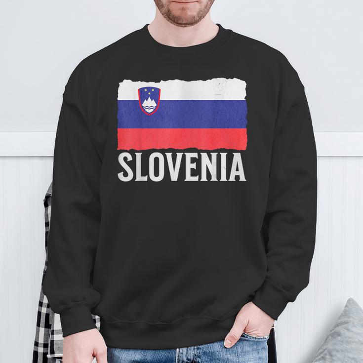 Vintage Slowenien Slowenien Flagge Slowenien Pride Herren Damen Sweatshirt Geschenke für alte Männer