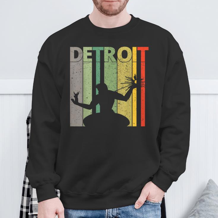 Vintage Spirit Of Detroit Retro Detroit Sweatshirt Gifts for Old Men