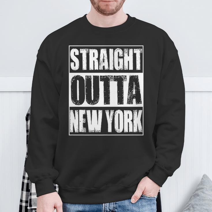 Vintage Straight Outta New York City Sweatshirt Gifts for Old Men