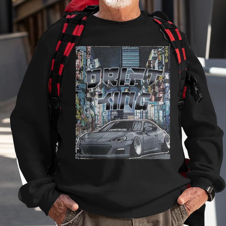 Vintage Streetwear Drift Car Graphic Apparel Sweatshirt Gifts for Old Men