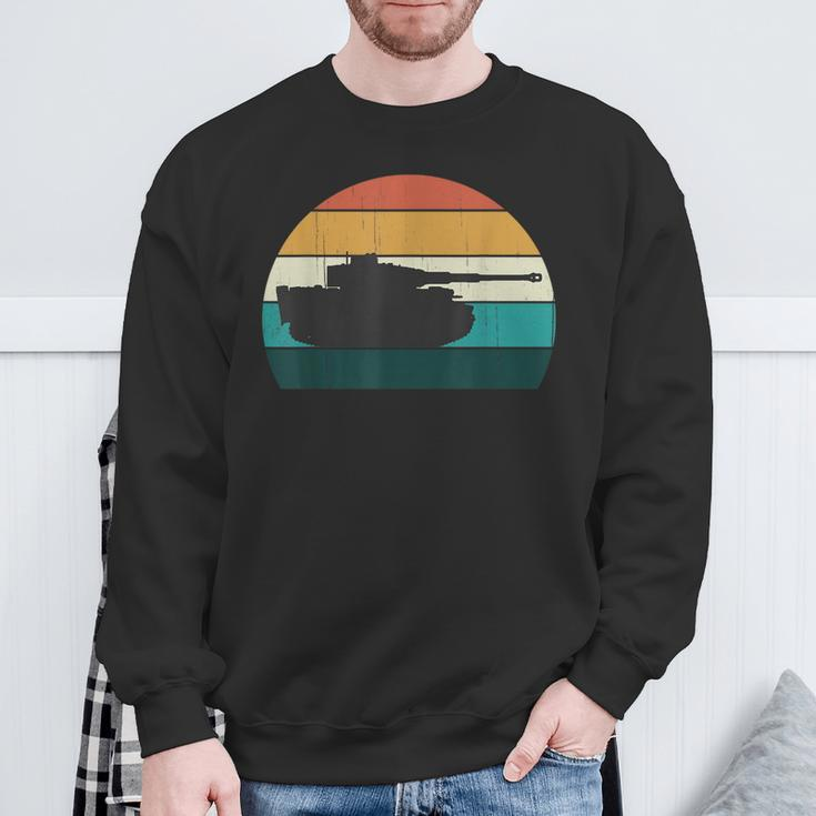Vintage Tiger Tank World War 2 Ww2 History Retro Sunset S Sweatshirt Geschenke für alte Männer