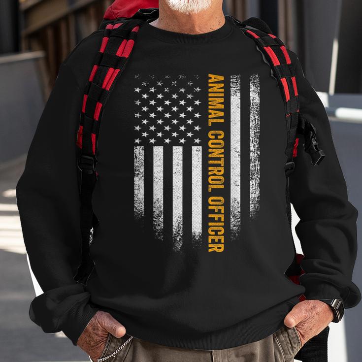 Vintage Usa Animal Control Officer American Flag Patriotic Sweatshirt Gifts for Old Men