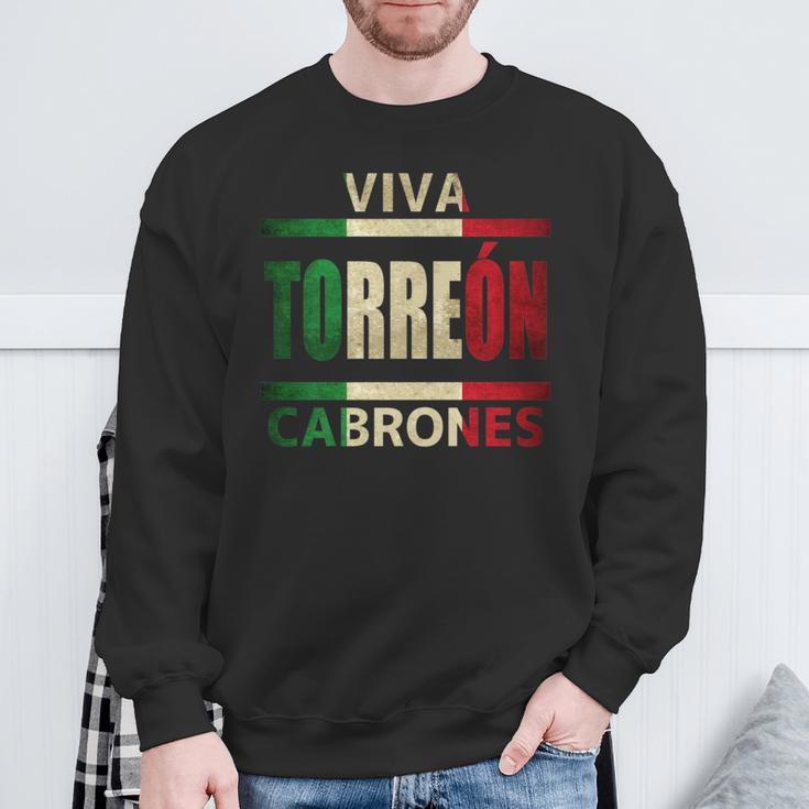 Viva Torreon Cabrones Mexico Coahuila Mexican Flag Sweatshirt Gifts for Old Men