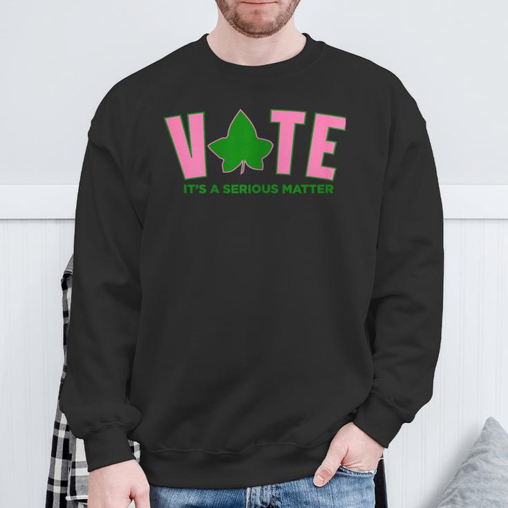 Vote Its A Serious Matter Pink And Green Sweatshirt Gifts for Old Men