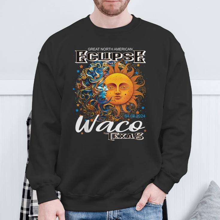 Waco Texas 2024 Total Solar Eclipse Cosmic April 8 Souvenir Sweatshirt Gifts for Old Men