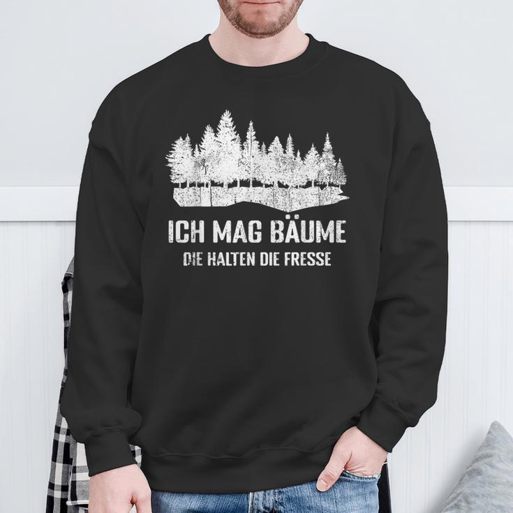 Waldliebhaber Lustiges Sweatshirt Ich Mag Bäume - Spruch, Schwarz Geschenke für alte Männer