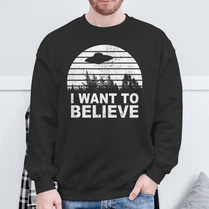 I Want To Believe I Aliens Ufo Roswell Alien Sweatshirt Geschenke für alte Männer