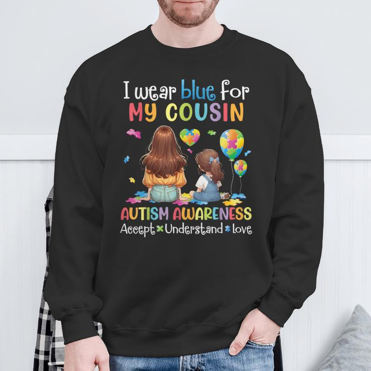 I Wear Blue For My Cousin Autism Accept Understand Love Hope Sweatshirt Gifts for Old Men