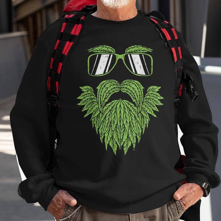 Weed Beard Face Marijuana Cannabis Irish Hipster Sweatshirt Gifts for Old Men