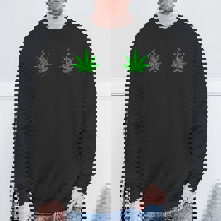 Weed Green Boobs Cannabis Stoner 420 Marijuana Woman Sweatshirt Gifts for Old Men
